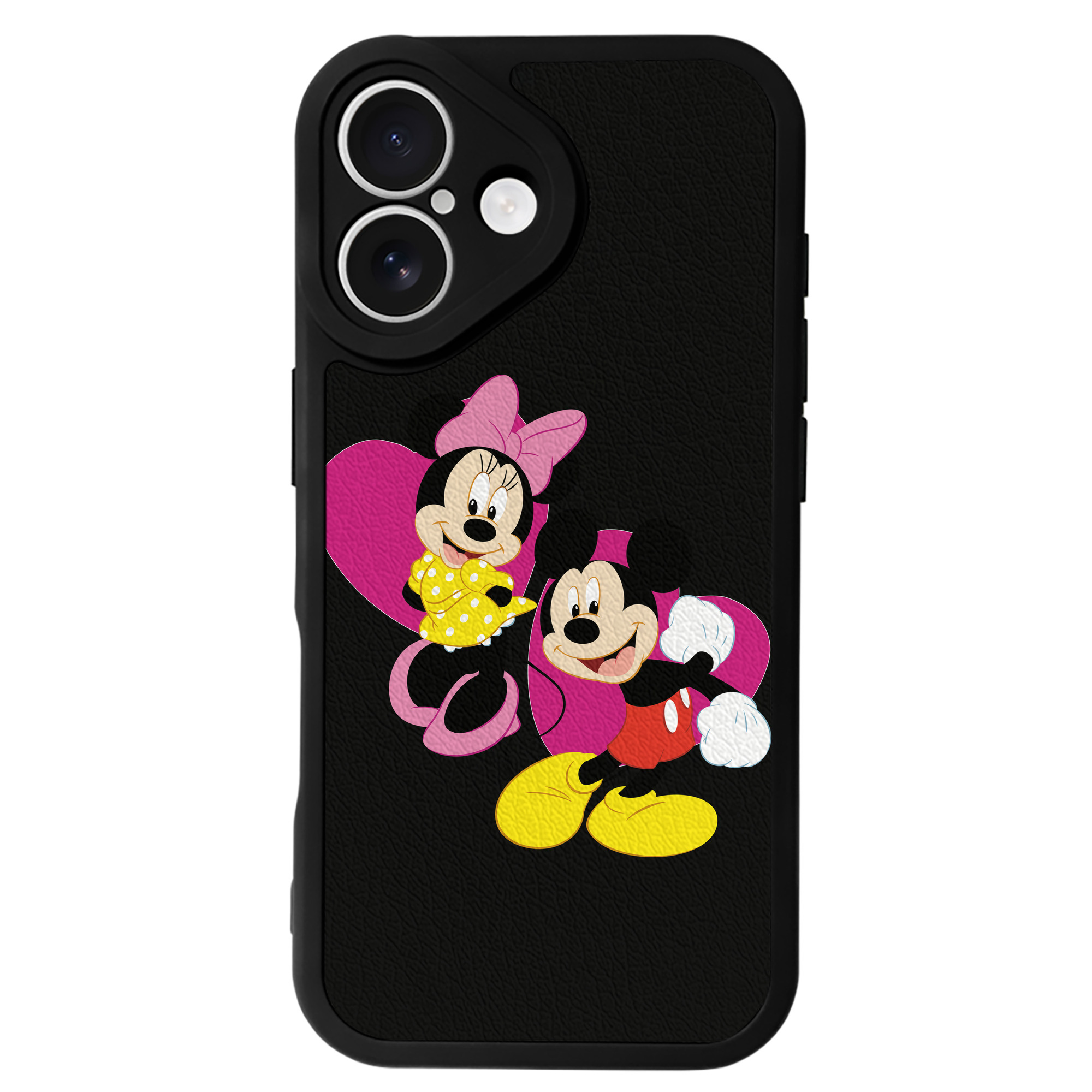 （画像用） ミッキーマウス Mickey Mouse 【iPhone 16シリーズ対応】シリコンスマホケース（レザー調） 材質：シリコン